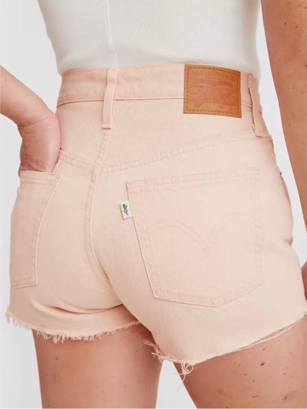 NWT Levi's 501 Fresh Pink Denim High Waist Shorts - Pastel Peachy Pink